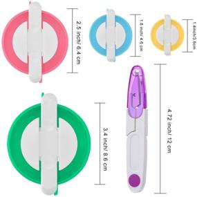 img 3 attached to 🧶 Pom-pom Maker Kit for DIY Wool Knitting Craft - 4 Sizes Pompom Maker Fluff Ball Weaver Needle, with Thread Cutter Scissors (Color Set A)