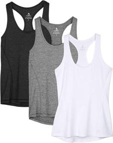 img 4 attached to 🏋️ IcyZone Women's Workout Tank Tops - Racerback Athletic Yoga Tops, Running Exercise Gym Shirts (Pack of 3)