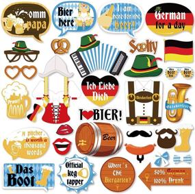 img 4 attached to 🍻 35-Count Konsait German Beer Photo Booth Props for Oktoberfest Party Decorations - Funny German Beer Festival Photo Props with Sticks for Oktoberfest Party Favors Supplies