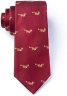 prowling animal skinny necktie burgundy logo