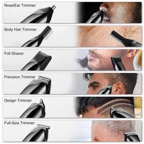 img 1 attached to 🧔 6-in-1 Waterproof Beard Trimmer for Men - Professional Electric Razor Hair Clippers, Cordless Grooming Kit with USB Rechargeability and Travel Case