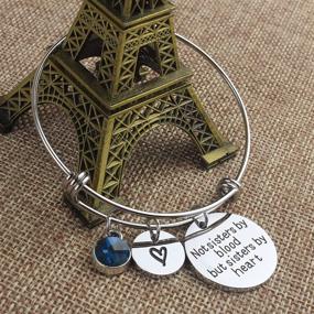 img 2 attached to 👭 Angel's Draw Home Best Sisters Bracelet: A Heartfelt Gift for Sisterhood – Not Sisters by Blood But Sisters by Heart Cuff Bracelet