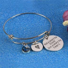 img 3 attached to 👭 Angel's Draw Home Best Sisters Bracelet: A Heartfelt Gift for Sisterhood – Not Sisters by Blood But Sisters by Heart Cuff Bracelet