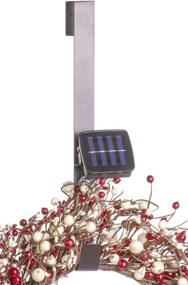 img 3 attached to 🎄 22" Christmas Wreath with Red and Cream Pip Berries, Solar-Powered LED Lights by Red Co. - Illuminate Your Holidays!