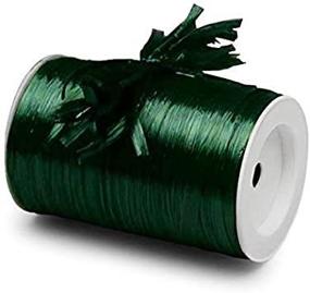 img 3 attached to 🌲 Forest Green Metallic Raffia Ribbon for Holiday Gift Wrap and Crafting - Paper Mart, 1/4 Inch x 100 Yd