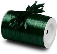 🌲 forest green metallic raffia ribbon for holiday gift wrap and crafting - paper mart, 1/4 inch x 100 yd logo