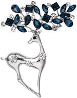 🦌 gyn&joy crystal rhinestone reindeer holiday animals brooch pin: elegant unisex deer jewelry for women, girls, and men logo