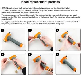 img 2 attached to 🔨 OWDEN Metal Stamps Hammer Set - Steel, Brass, and Nylon Hammers for Jewelry Stamping, Leathercraft, and Family Craft Projects