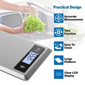 img 1 attached to 🍽️ RENPHO Stainless Steel Food Scale with Nutritional Calculator, Ideal for Baking, Cooking, Coffee, Keto Diet, Macro Tracking, Calorie Counting, Weight Loss, and Compatible with Smartphone App - Measures Grams and Ounces