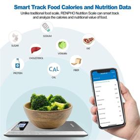 img 3 attached to 🍽️ RENPHO Stainless Steel Food Scale with Nutritional Calculator, Ideal for Baking, Cooking, Coffee, Keto Diet, Macro Tracking, Calorie Counting, Weight Loss, and Compatible with Smartphone App - Measures Grams and Ounces