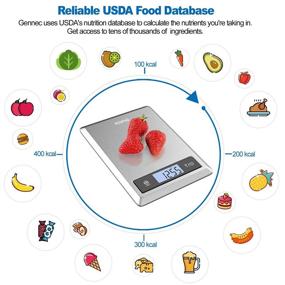 img 2 attached to 🍽️ RENPHO Stainless Steel Food Scale with Nutritional Calculator, Ideal for Baking, Cooking, Coffee, Keto Diet, Macro Tracking, Calorie Counting, Weight Loss, and Compatible with Smartphone App - Measures Grams and Ounces