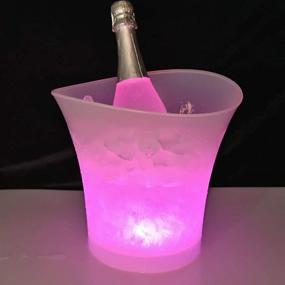 img 1 attached to 🍾 High Capacity LED Ice Bucket – Automatic 6 Colors Changing Champagne Wine Drinks Beer Cooler – Curved Design, Battery Powered, IP65 Water Resistant for Bar Club Theme Restaurant Pub Beer Juice – 5L