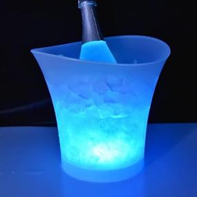 img 2 attached to 🍾 High Capacity LED Ice Bucket – Automatic 6 Colors Changing Champagne Wine Drinks Beer Cooler – Curved Design, Battery Powered, IP65 Water Resistant for Bar Club Theme Restaurant Pub Beer Juice – 5L