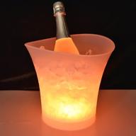 🍾 high capacity led ice bucket – automatic 6 colors changing champagne wine drinks beer cooler – curved design, battery powered, ip65 water resistant for bar club theme restaurant pub beer juice – 5l логотип