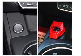 img 1 attached to 🔴 Универсальный защитный пульт кнопки запуска двигателя автомобиля - Красная крышка для ключа для аксессуаров для автомобилей с кнопкой запуска.