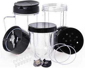 img 4 attached to 🔧 Upgrade Your Magic Bullet Blender with 18PCS/Set Replacement Parts Cups and Accessories: Blender Cups, Cross Blade, Lids, Gear, Gaskets, Shock Pads - Compatible with 250W Magic Bullet MB1001 Blender