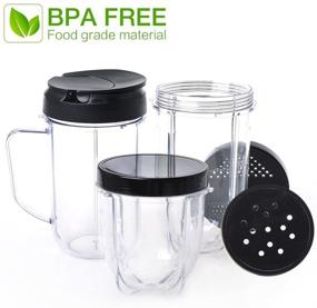 img 2 attached to 🔧 Upgrade Your Magic Bullet Blender with 18PCS/Set Replacement Parts Cups and Accessories: Blender Cups, Cross Blade, Lids, Gear, Gaskets, Shock Pads - Compatible with 250W Magic Bullet MB1001 Blender