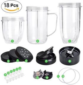 img 3 attached to 🔧 Upgrade Your Magic Bullet Blender with 18PCS/Set Replacement Parts Cups and Accessories: Blender Cups, Cross Blade, Lids, Gear, Gaskets, Shock Pads - Compatible with 250W Magic Bullet MB1001 Blender