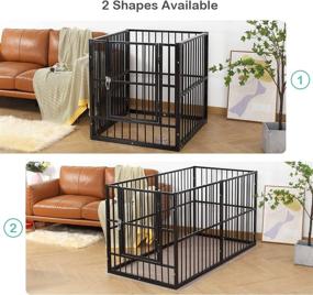 img 3 attached to 🐕 LEMONDA Extendable Dog Fence: 34"-68" Inch Telescopic Pet Playpen for Medium to Large Dogs - Indoor & Outdoor Barrier Kennel + Door