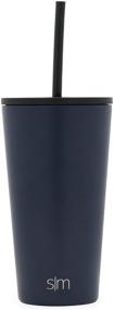 img 3 attached to Simple Modern Classic Insulated Tumbler With Straw And Flip Lid - Stainless Steel Water Bottle Iced Coffee Travel Mug Cup 16Oz (470Ml) -Deep Ocean