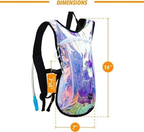 img 2 attached to 🎒 Rave Hydration Backpack Pack - Recycled Polyester, 2L Bladder for Women and Men