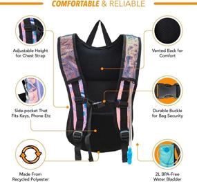 img 3 attached to 🎒 Rave Hydration Backpack Pack - Recycled Polyester, 2L Bladder for Women and Men