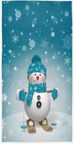 img 3 attached to 🎄 Naanle 3D Christmas Skiing Snowman Snowflake Print Soft Guest Hand Towels with Lovely Cartoon Design – Ideal for Bathroom, Hotel, Gym, Spa (16 x 30 Inches)