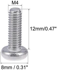 img 1 attached to 🔒 Болты Uxcell M4x12mm с крестовым шлицем из нержавеющей стали: надежное, надежное и прочное решение.