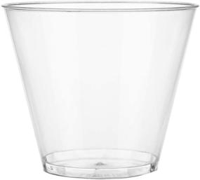 img 2 attached to Yesland 200 Pack Clear PET Cups - 9 Ounce - Hard Disposable Cups, Plastic Wine Cups, and Party Cups