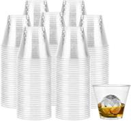 yesland 200 pack clear pet cups - 9 ounce - hard disposable cups, plastic wine cups, and party cups logo