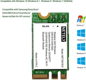 img 2 attached to 🔌 Беспроводной адаптер сети Dell DW1810 QCNFA435 с Bluetooth 4.1 - внутренняя Wi-Fi карта, M2 беспроводной адаптер Bluetooth, 802.11AC 2.4ГГц 150Мбит/с и 5ГГц 433Мбит/с