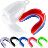 vanmor youth mouth guard: 6-pack double colored teeth protector for kids in transparent box - ideal for football, basketball, boxing, mma, hockey logo