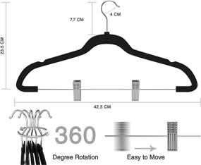 img 1 attached to 👔 TechZoo Valvet Hanger (26, Black) - Ultimate Solution for Organized Clothing