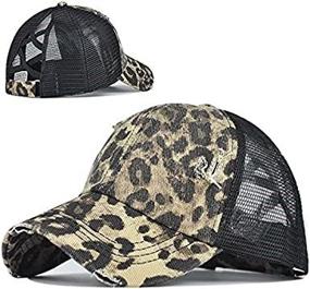 img 4 attached to Glitter Tie Die Messy Bun Baseball Dad 🌈 Hats - Tomoropak Ponytail Hats for Women: Sports Caps