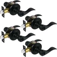 🚪 4-pack matte black privacy door lever set for bathroom and bedroom - indoor privacy handle with installation screws and instructions included логотип