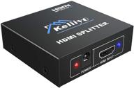 keliiyo hd 1080p hdmi splitter - dual monitors 1x2 out - supports xbox, ps4, 🔌 fire stick, roku, blu-ray player - hdcp v1.4 - 3d resolution - 1 input 2 outputs logo