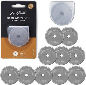 img 4 attached to 🔪 10 Straight Rotary Cutter Blades SKS-7 for Fabric Cutting Wheel 45mm Roller Cutting Tool for Fiskars, Olfa, and All Crafting, Quilting, Sewing & Scrapbooking – Sharp and Durable Blades by La Canilla