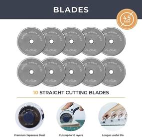 img 3 attached to 🔪 10 Straight Rotary Cutter Blades SKS-7 for Fabric Cutting Wheel 45mm Roller Cutting Tool for Fiskars, Olfa, and All Crafting, Quilting, Sewing & Scrapbooking – Sharp and Durable Blades by La Canilla