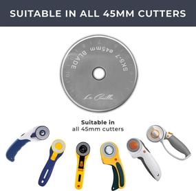 img 1 attached to 🔪 10 Straight Rotary Cutter Blades SKS-7 for Fabric Cutting Wheel 45mm Roller Cutting Tool for Fiskars, Olfa, and All Crafting, Quilting, Sewing & Scrapbooking – Sharp and Durable Blades by La Canilla