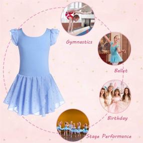 img 2 attached to Boyoo Ruffle Sleeve Leotard Sparkle: Стильное детское спортивное одежда для активного образа жизни девочек