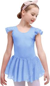 img 4 attached to Boyoo Ruffle Sleeve Leotard Sparkle: Стильное детское спортивное одежда для активного образа жизни девочек