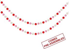 img 4 attached to 💕 Romantic 60-Ball Valentine's Day Felt Garlands for Home Decoration