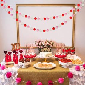 img 1 attached to 💕 Romantic 60-Ball Valentine's Day Felt Garlands for Home Decoration
