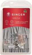 singer ruffler attachment presser foot for creating perfectly spaced pleats and gathers, adjustable closeness and depth, ideal for light to medium fabrics - simplify your sewing experience logo