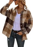 👚 zhiyouni women's fall flannel shirt plaid shacket jacket - oversized button down shacket logo