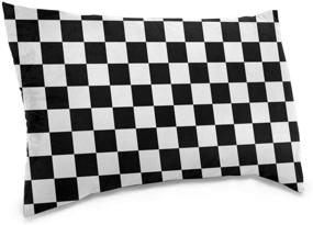 img 3 attached to 🏁 Monochrome Race Checkered Flag Pillowcases - Boys Girls Bedroom Decor - Rectangle - Double-Sided Printed Covers - 20x30 Inch - Hotel, Cafe, Car, Sofa Throw Cushion Cover