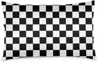 🏁 monochrome race checkered flag pillowcases - boys girls bedroom decor - rectangle - double-sided printed covers - 20x30 inch - hotel, cafe, car, sofa throw cushion cover logo