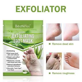 img 3 attached to 5 Pack Foot Mask Peel | Soft Callus Remover Exfoliating Socks | Dry Rough Heels Treatment | Aloe Feet Mask Natural