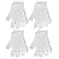 revitalize your skin with aquasentials exfoliating bath gloves: 4 pairs in white only! logo