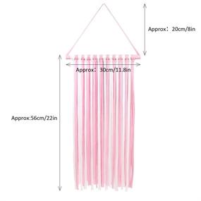 img 3 attached to 🎀 QtGirl Baby Girls Hair Bow Holder - 30" Long Hair Clips Storage Organizer (Pink+White)